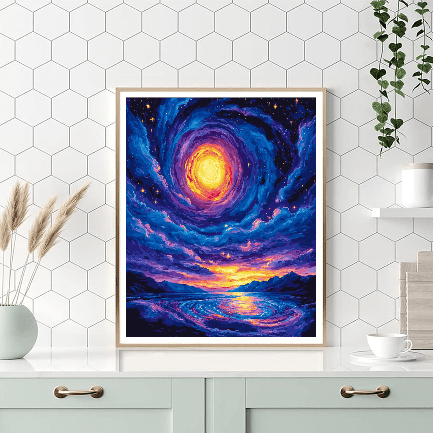 70s Pop Culture Style Inspired Inspired Psychedelic Night Sky  Paint By Number