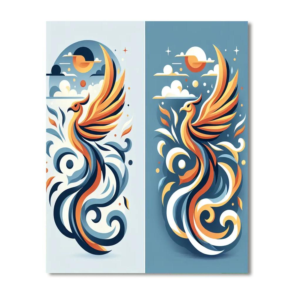 Mystical Phoenix Ascent Painting By Numbers Kit