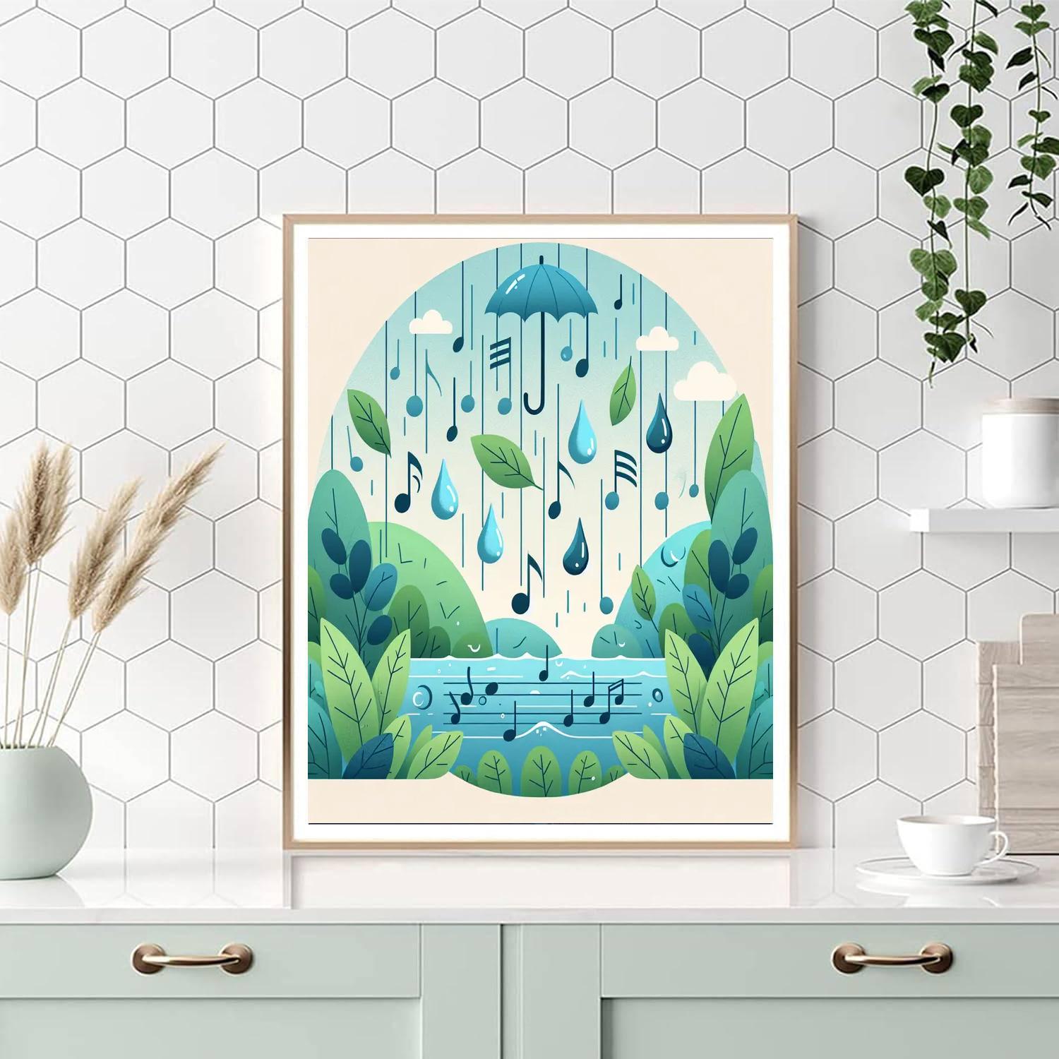 Radiant Raindrop Symphony Number Painting