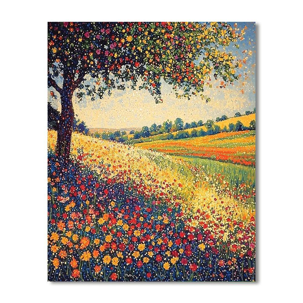 Georges Seurat Inspired Vibrant Meadows In Bloom  Paint By Numbers Kits