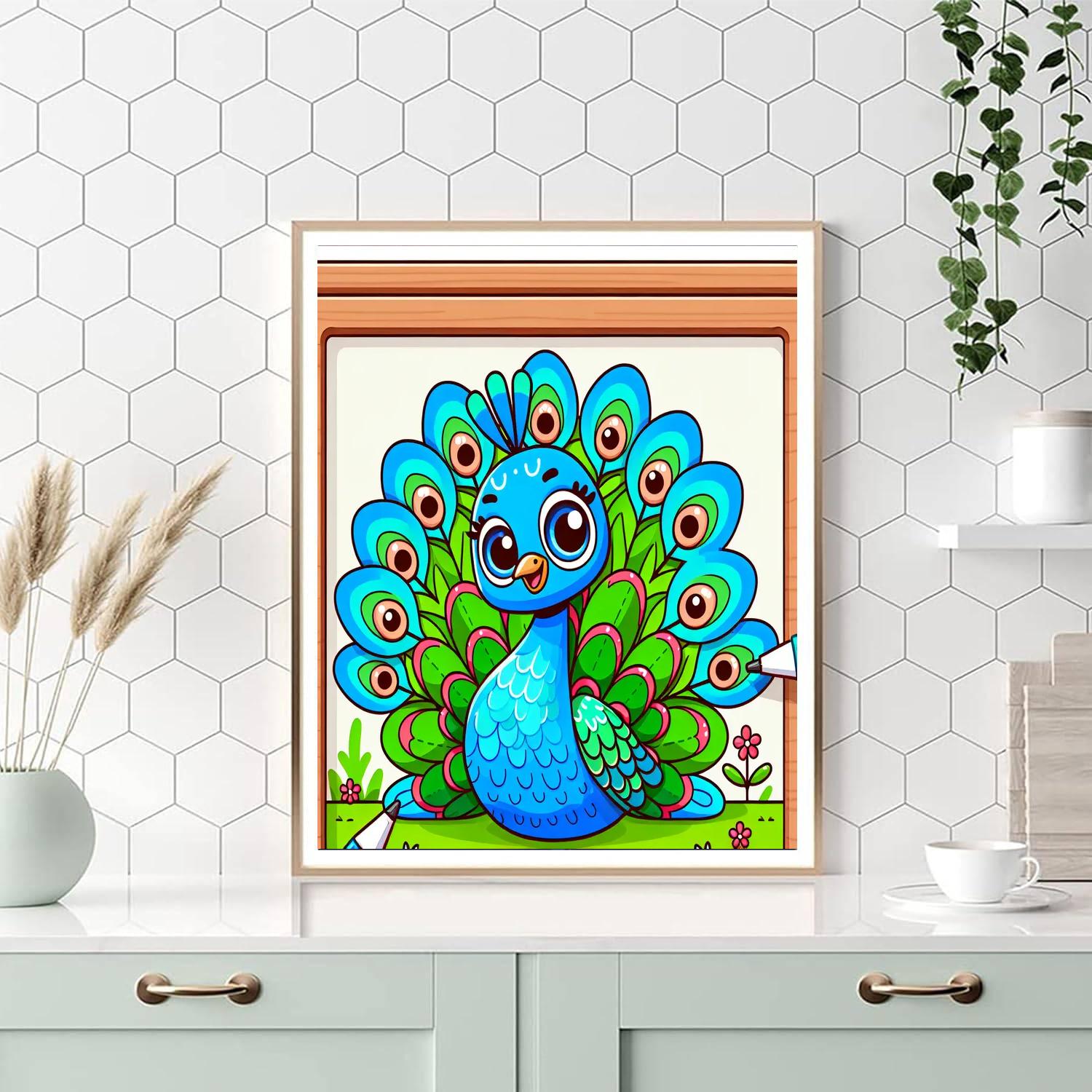 Radiant Peacock Painting By Numbers Kit