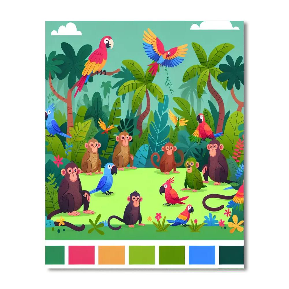 Adventures Of The Jungle Tribe Paint By Numbers Art