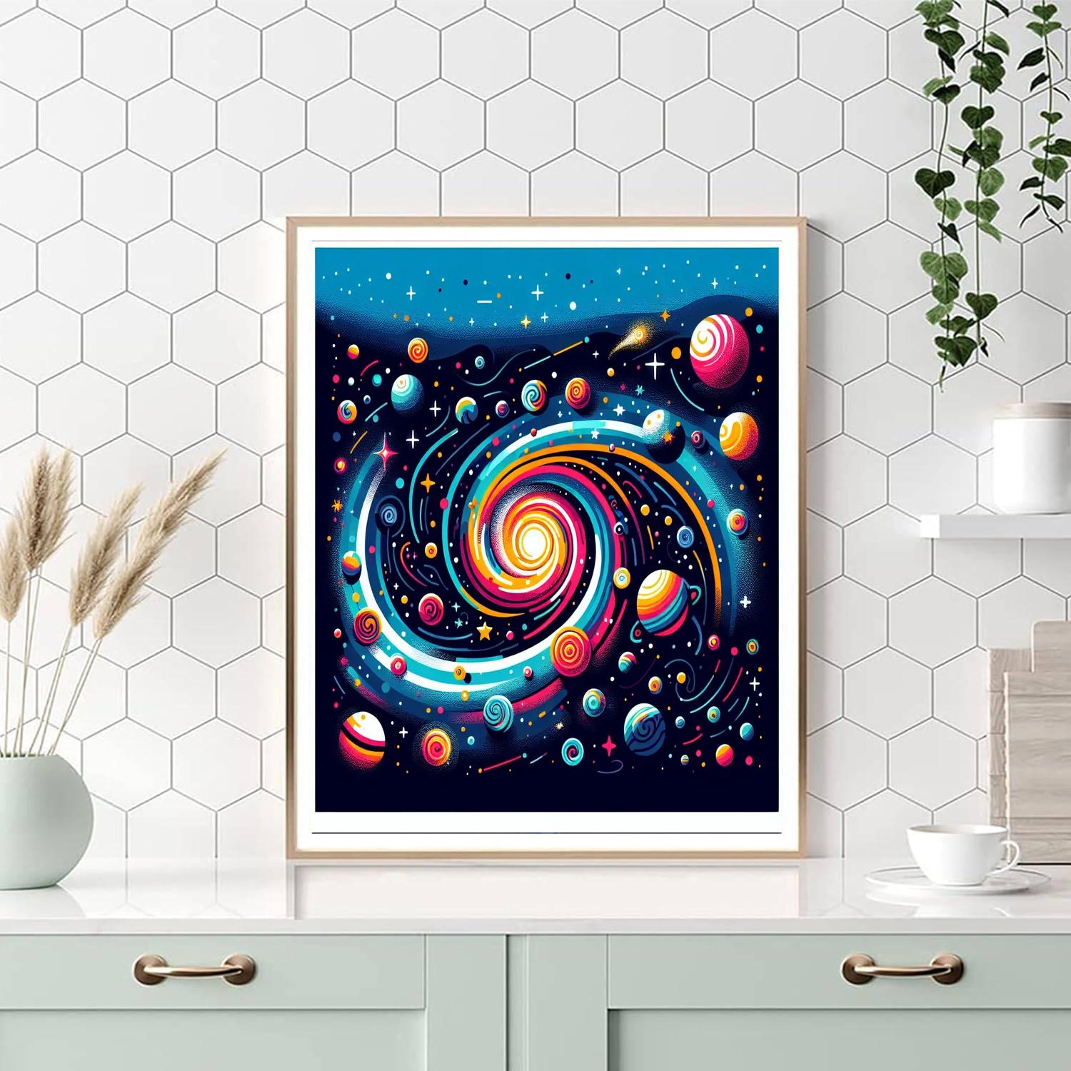 Gleaming Galaxy Paint By Numbers Art