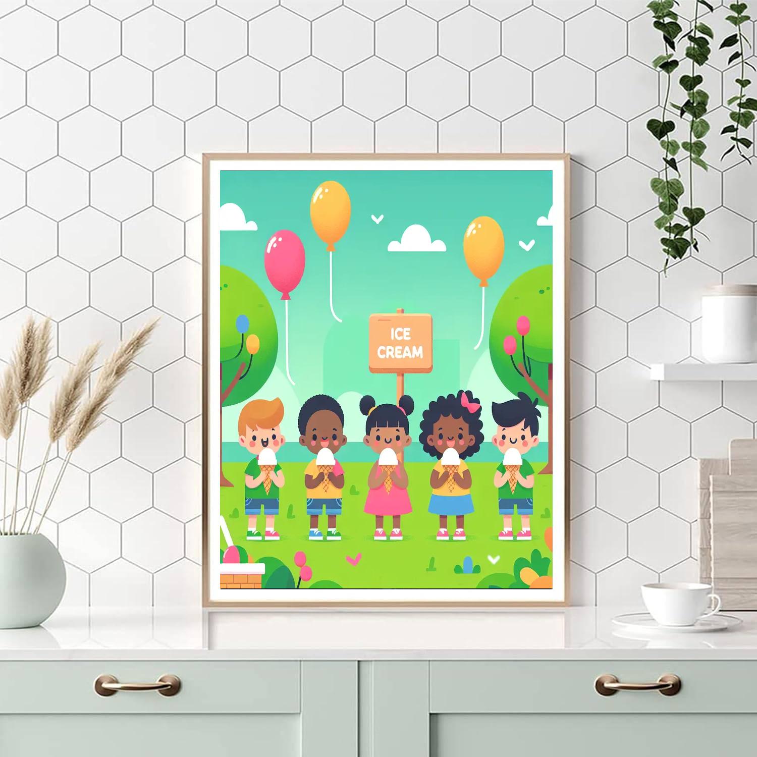 Jolly Ice Cream Fiesta Numbered Painting Kits