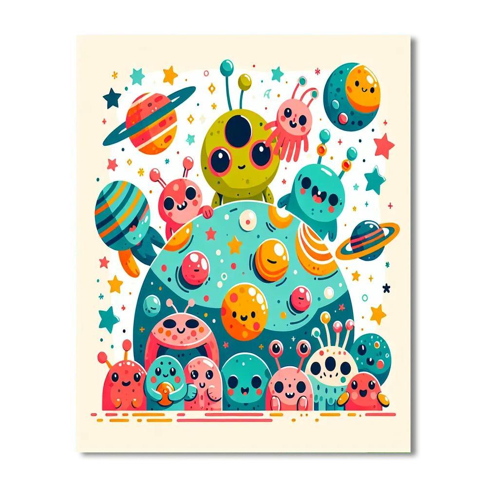 Outer Space Critters Painting By Numbers Kit