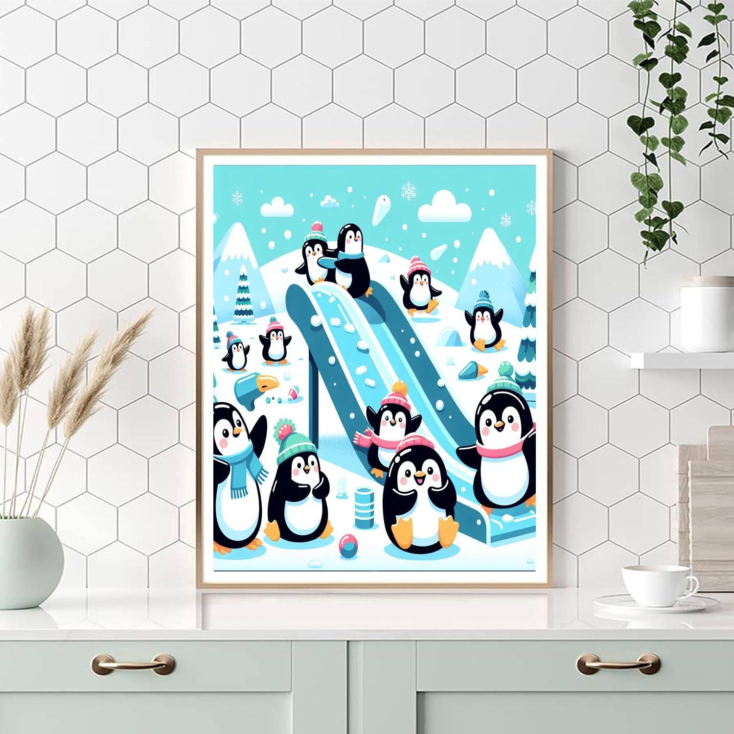 Penguin Snow Day Paint By Numbers