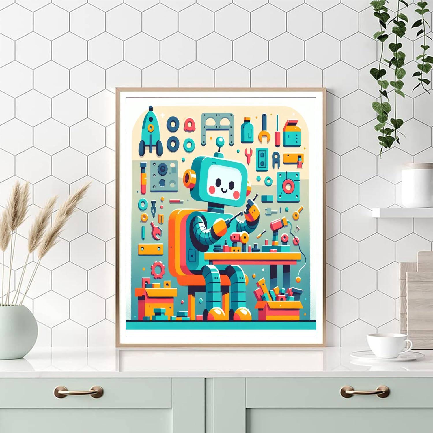 Friendly Robot's Workshop Paint By Number