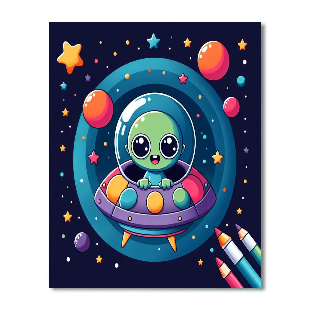 Flying Saucer Adventure Number Painting