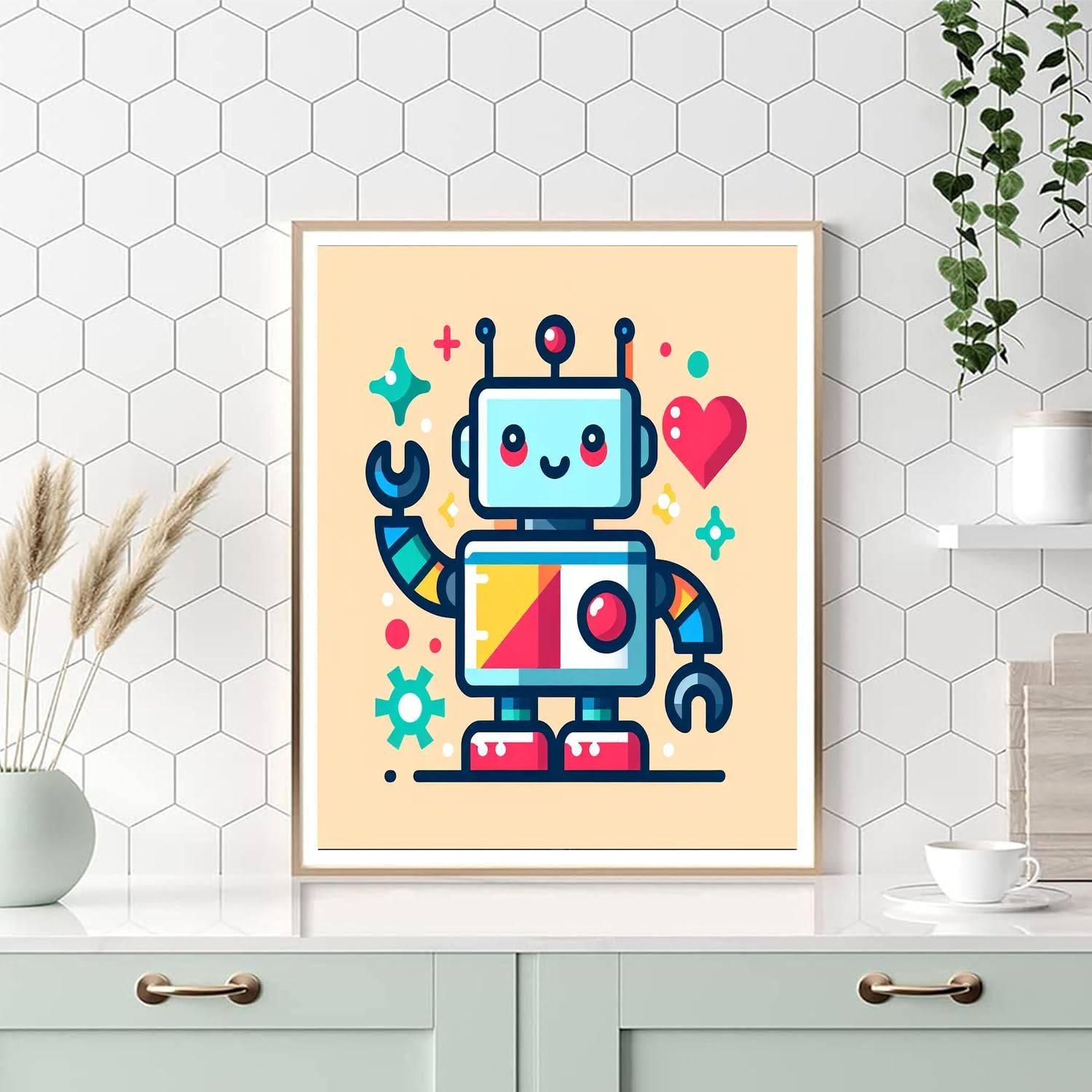 Caring Robot Painting By Numbers Kit