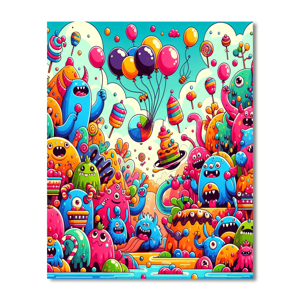 Adventures Of Friendly Monsters Number Painting