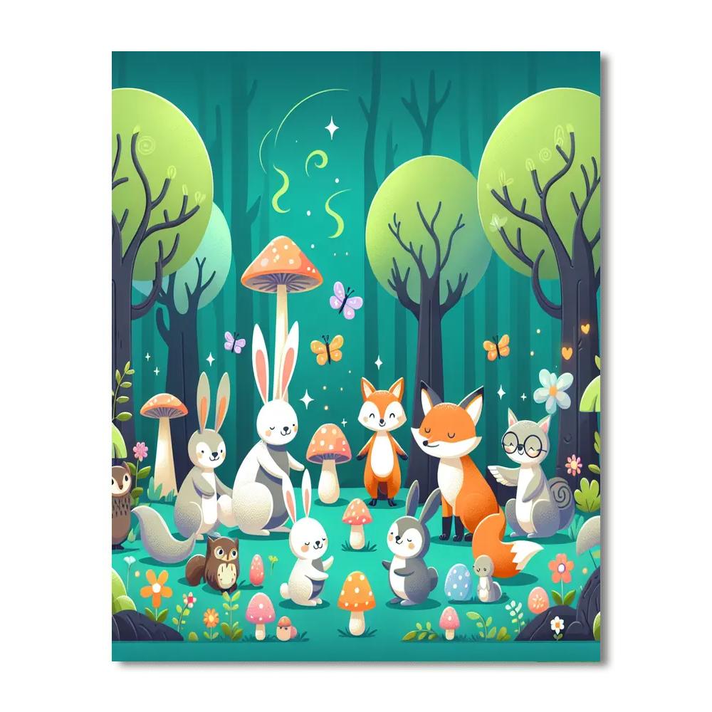Whimsical Woodland Wander Paint By Numbers Art