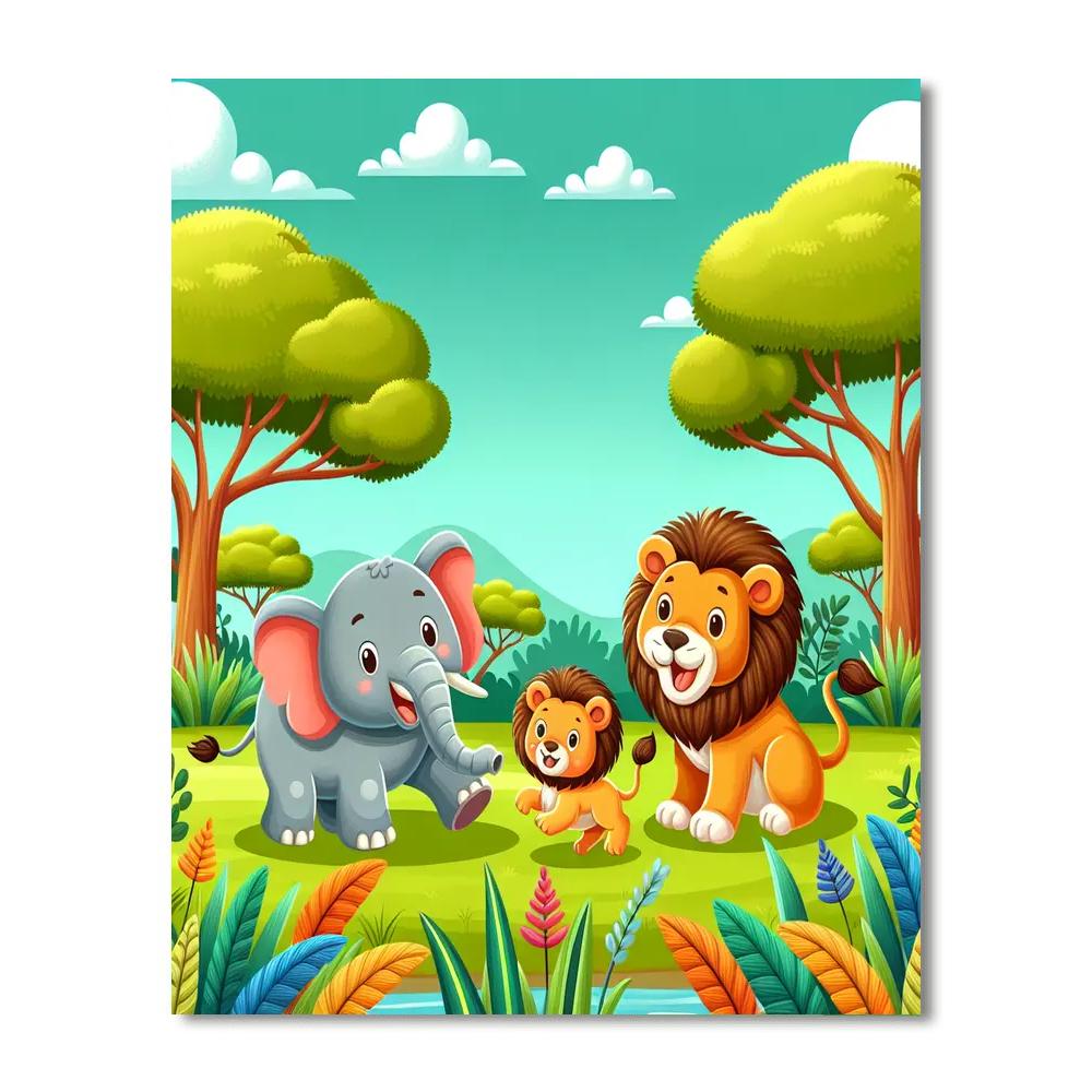 Happy Safari Tour Paint By Numbers