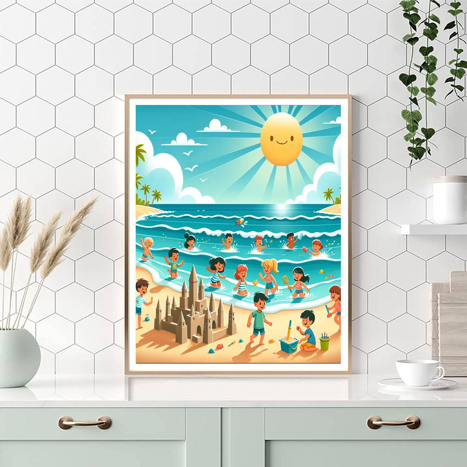 Sunny Beach Scene DIY Paint By Numbers