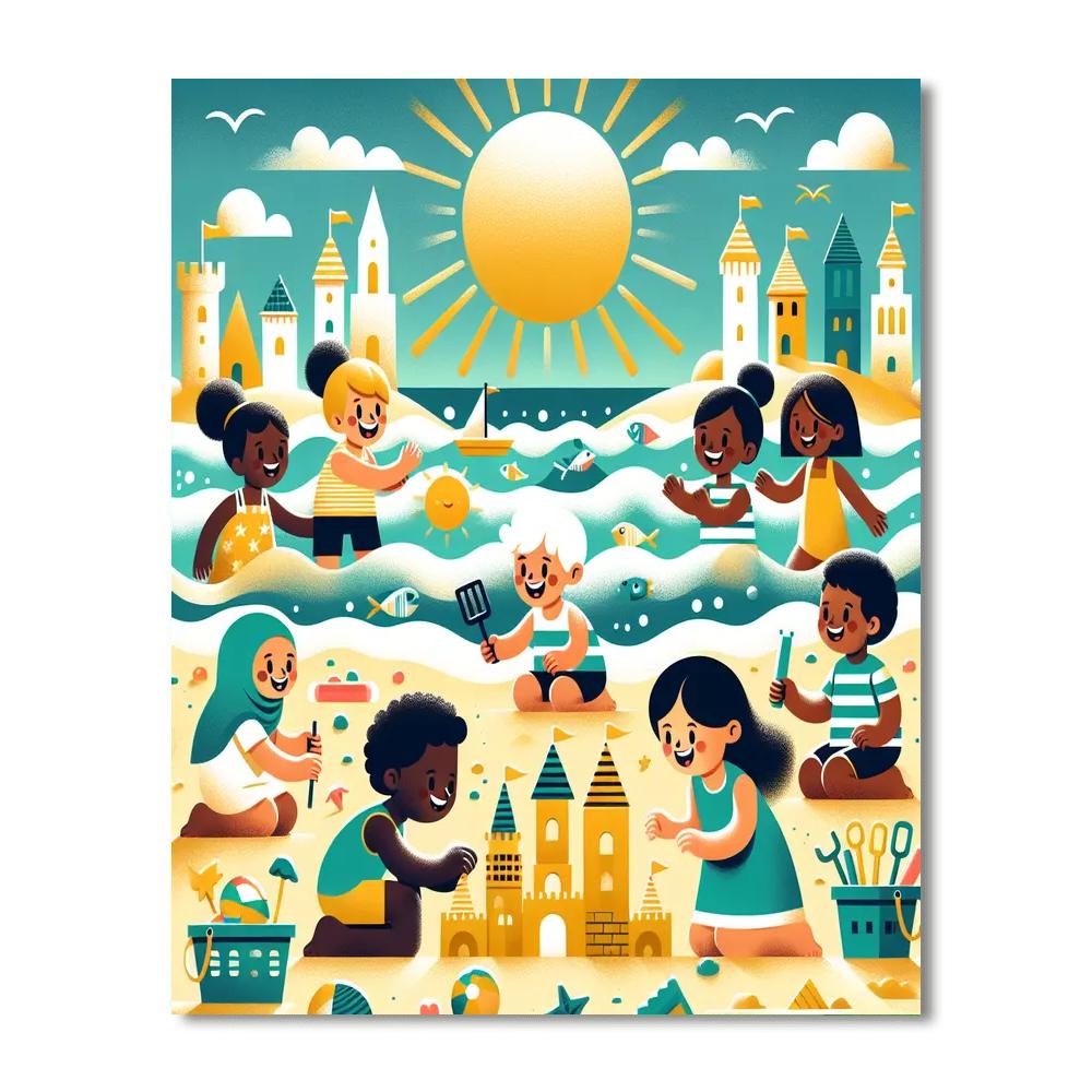 Bright And Breezy Beach Day Number Painting