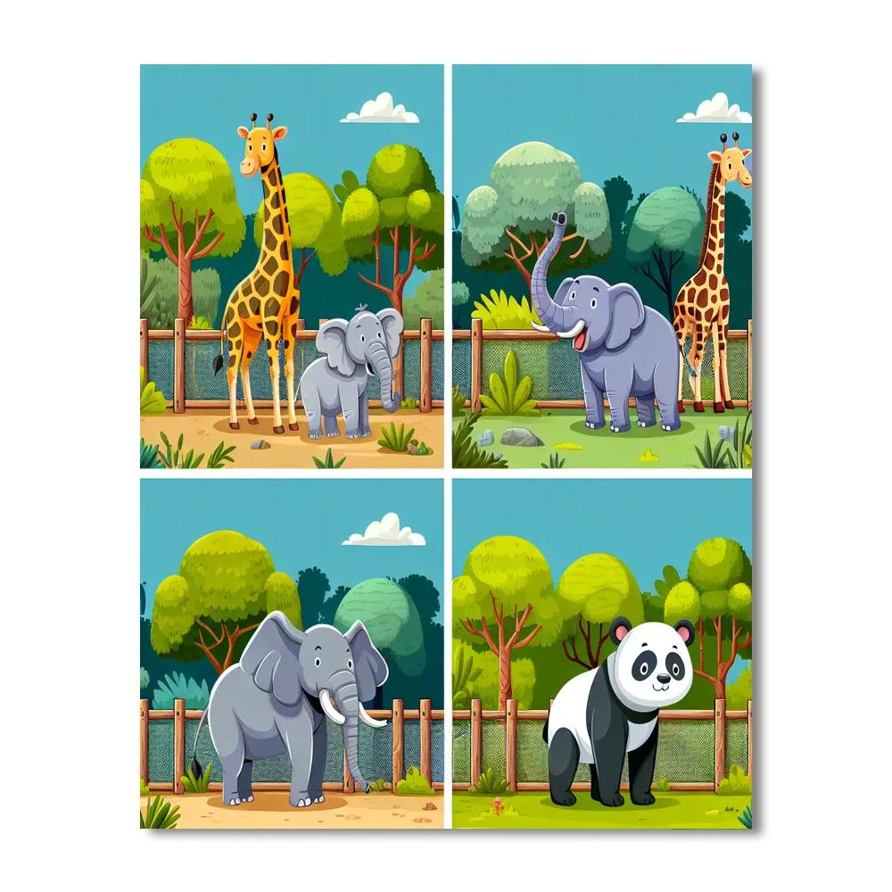 Zoo Animals Extravaganza Painting Number Kit