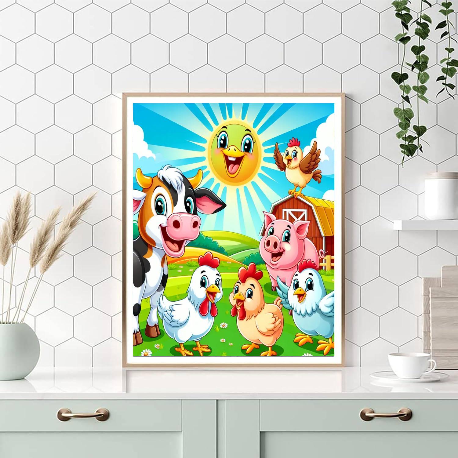 Cheerful Farmyard Fun Paint By Color