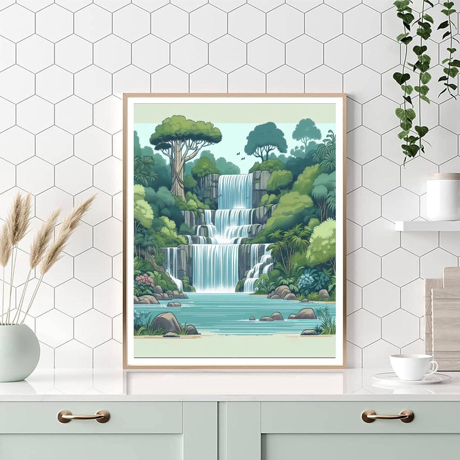 Wonderous Waterfall World Paint By Numbers Art