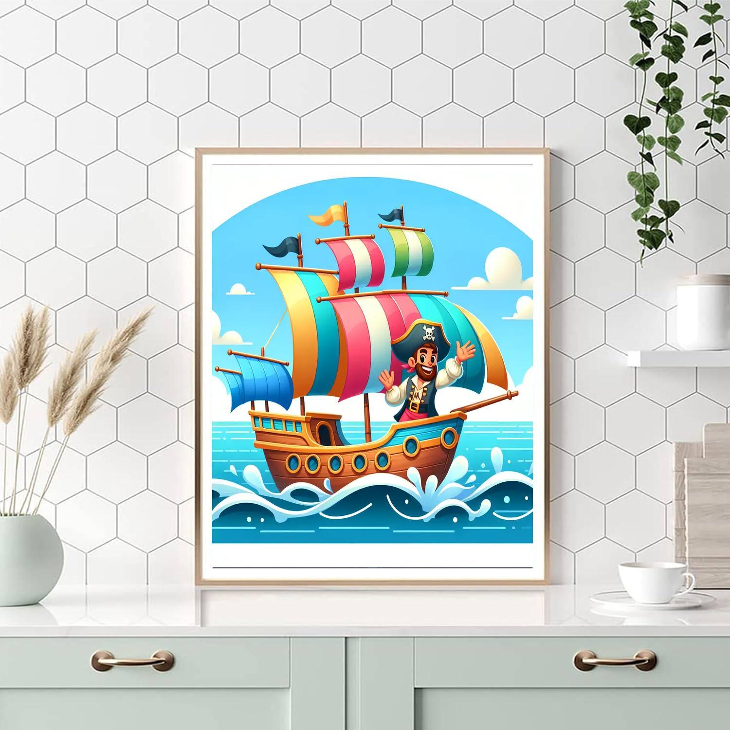 Jolly Pirate Ship Painting By Numbers Kit