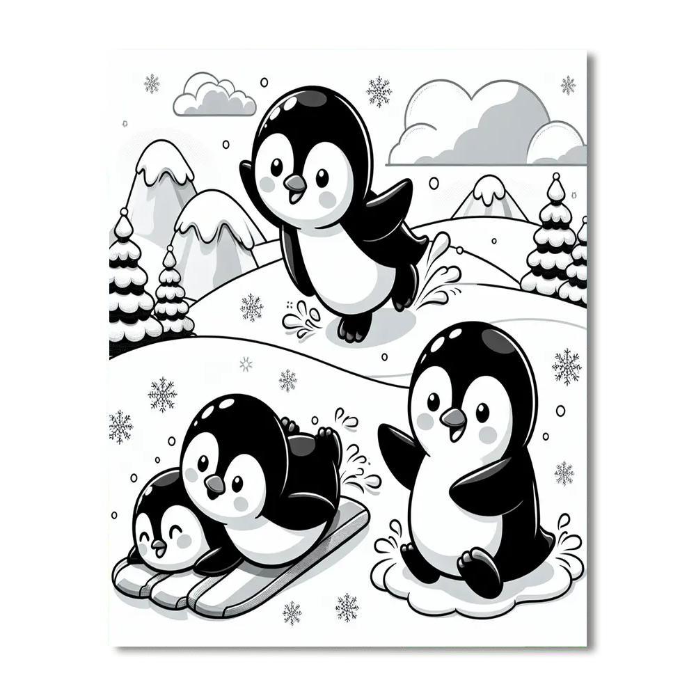 Silly Penguin Escapades Paint By Numbers Kits