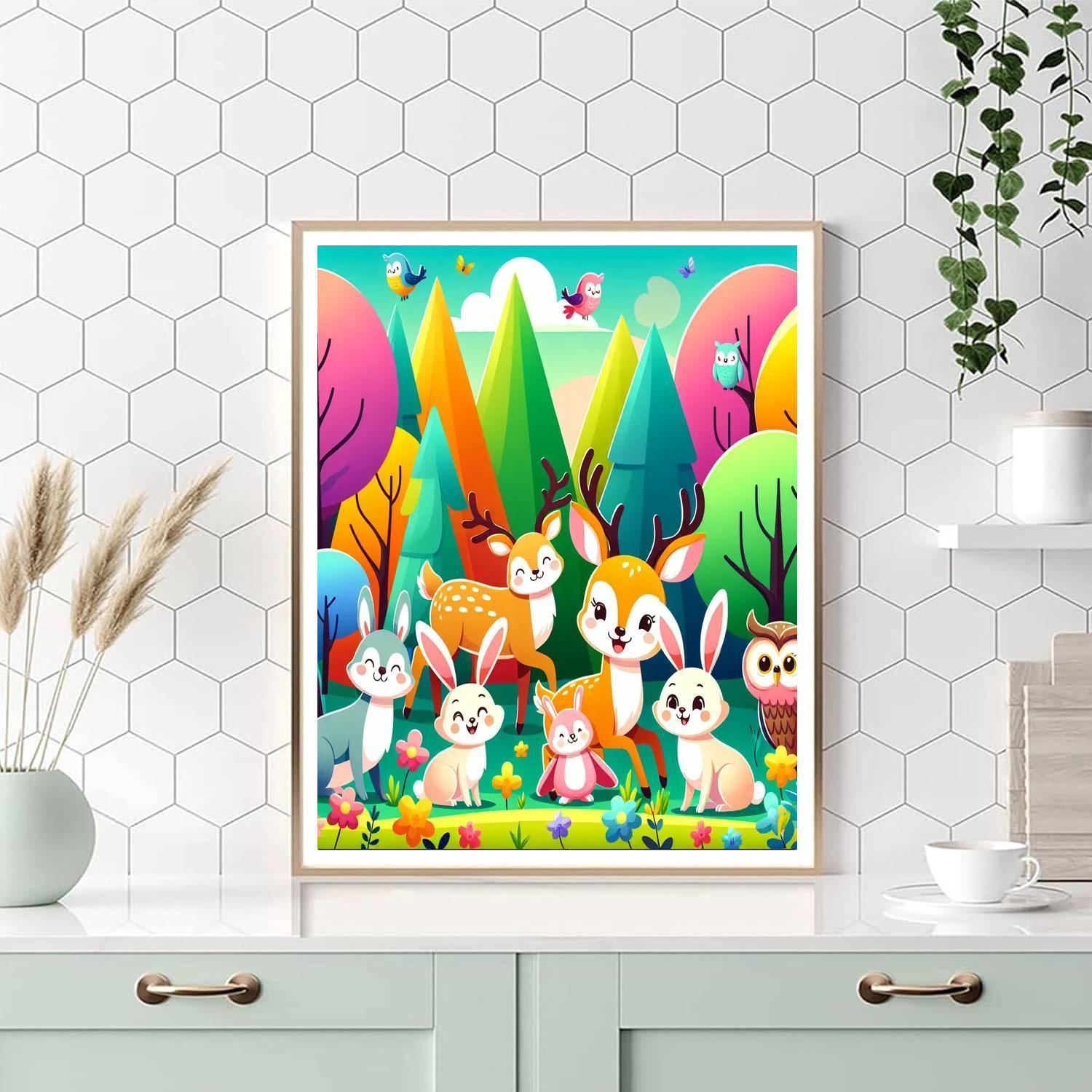 Woodland Animal Gathering Paint By Numbers Kits