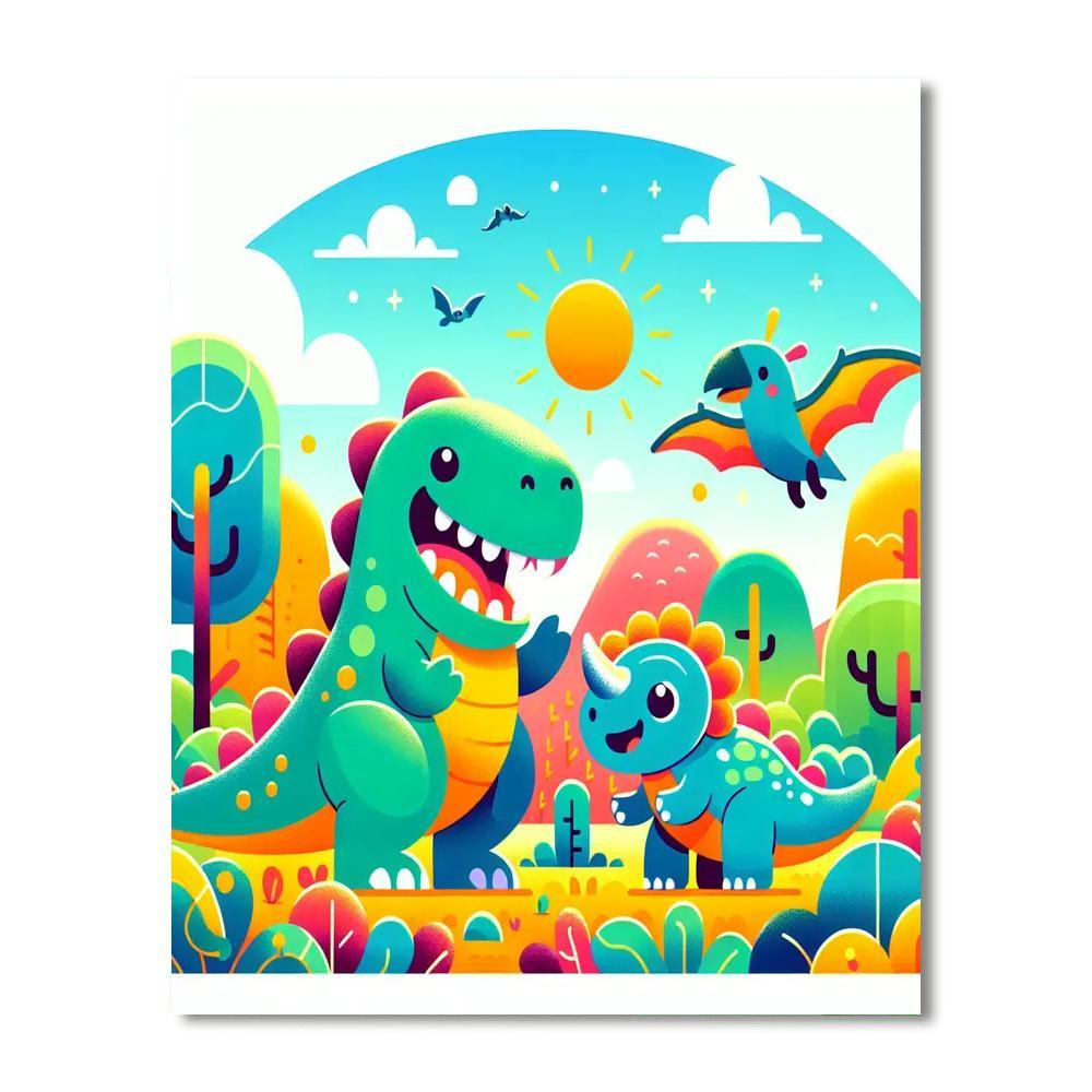 Dreamy Dinosaur Adventure Paint By Numbers
