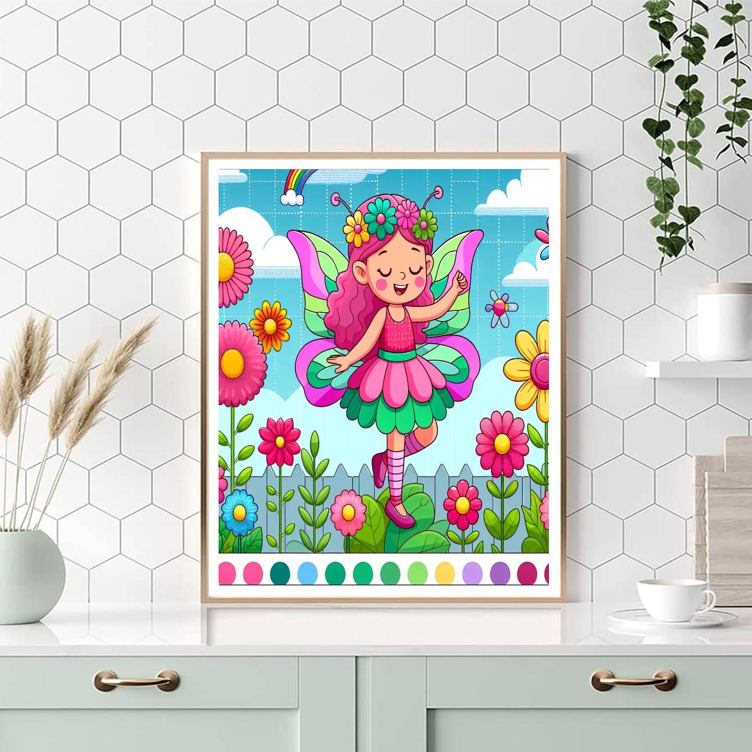 Happy Garden Fairy DIY Paint By Numbers