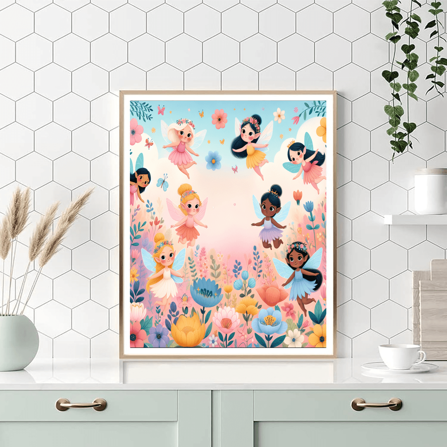 Whimsical Fairies In Flight Paint By Color