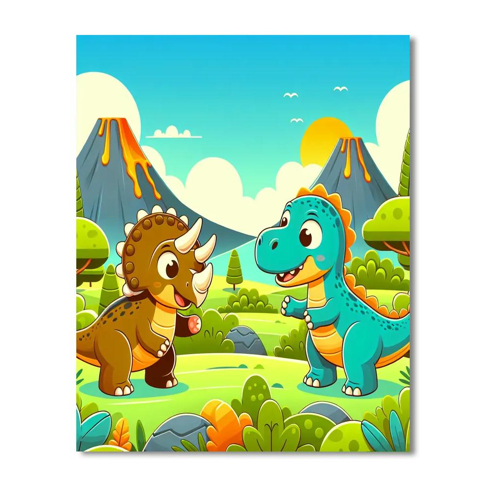 Adventures In Dinosaur Valley Painting Number Kit