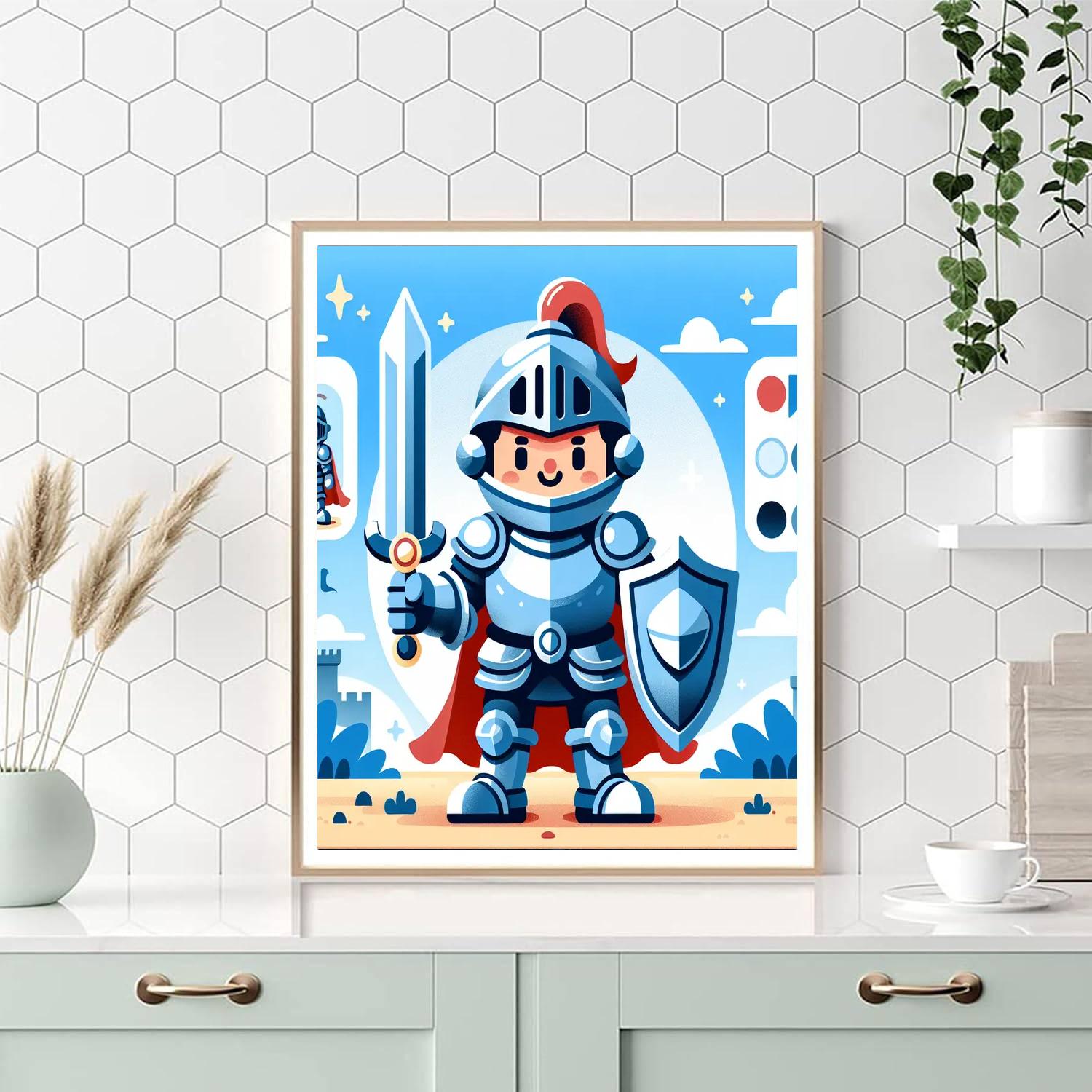 Brave Knight Adventure Paint By Numbers Art