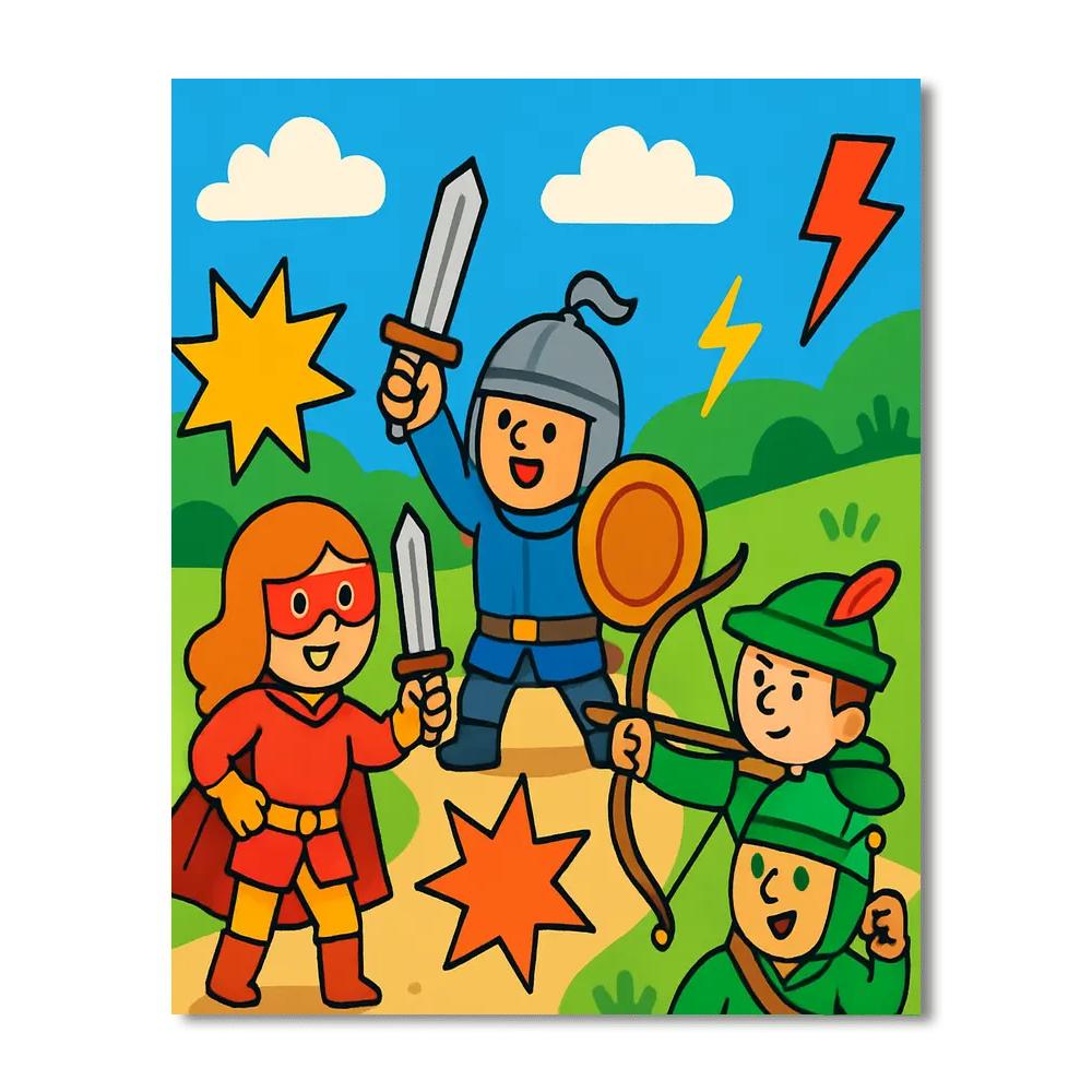 Epic Adventures Of Heroes Painting By Numbers Kit