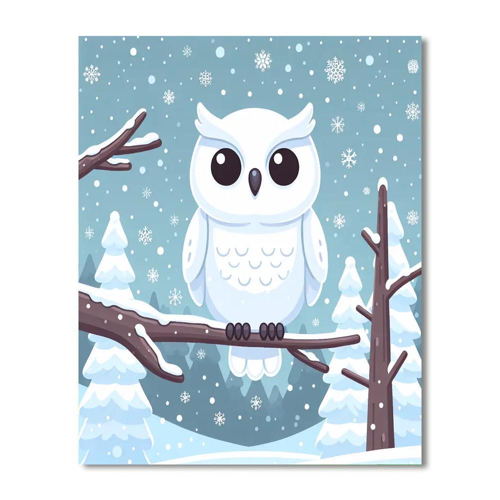 Gentle Snowy Owl Paint By Number