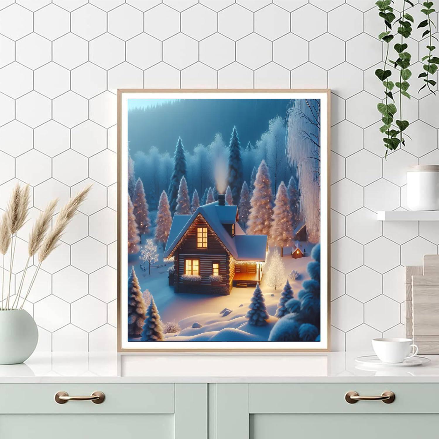 Dreamy Winter Cabin DIY Paint By Numbers