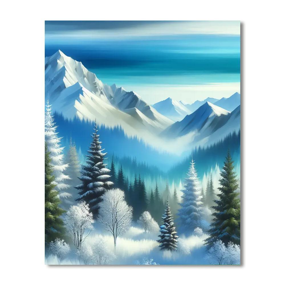 Snowy Alpine Retreat DIY Paint By Numbers