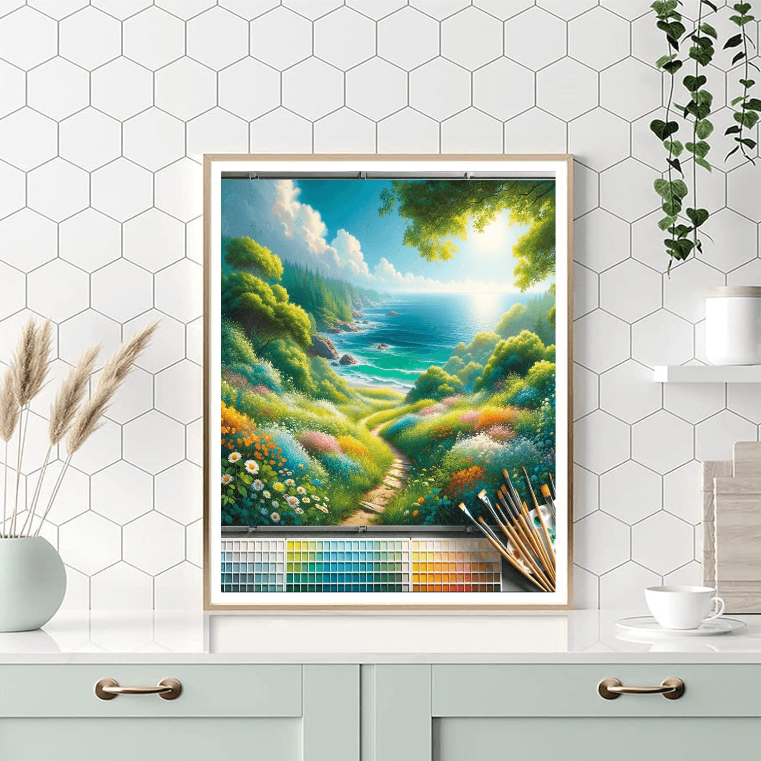 Breezy Coastal Path Paint By Numbers Art