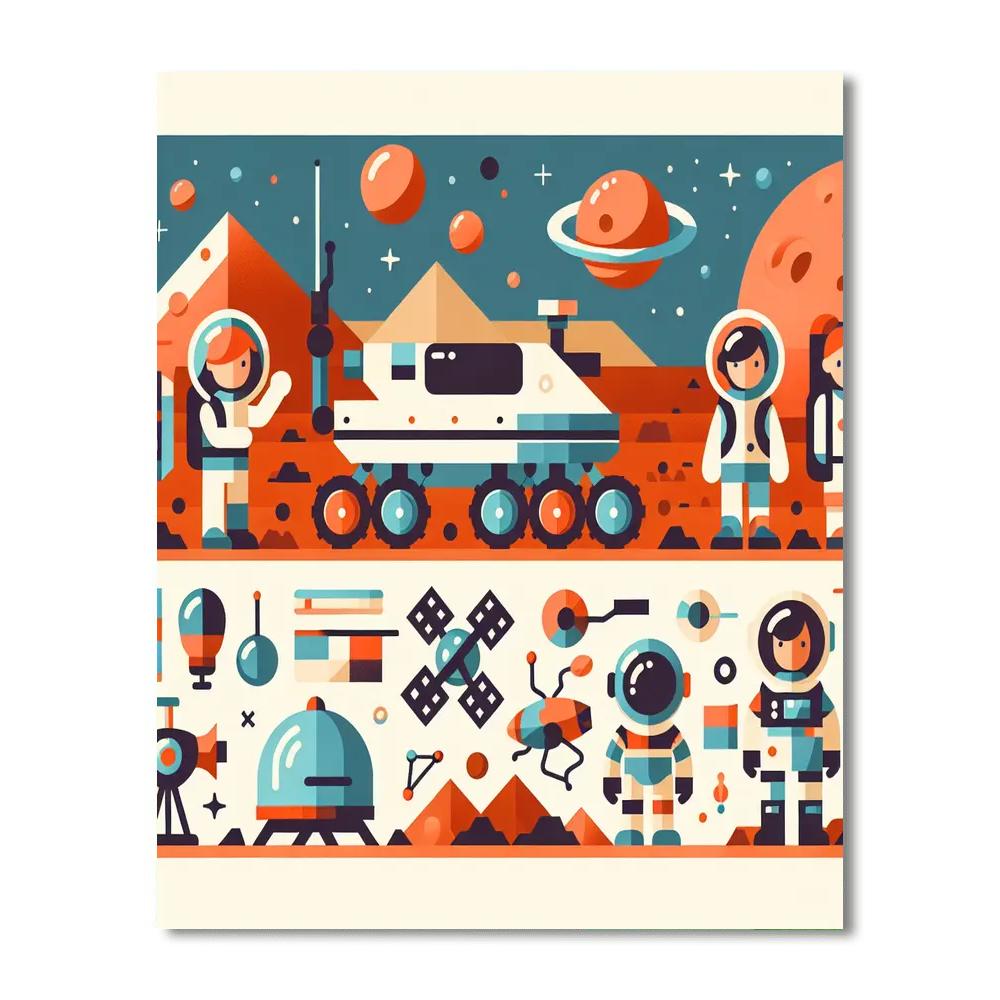 Martian Adventure Expedition DIY Paint By Numbers