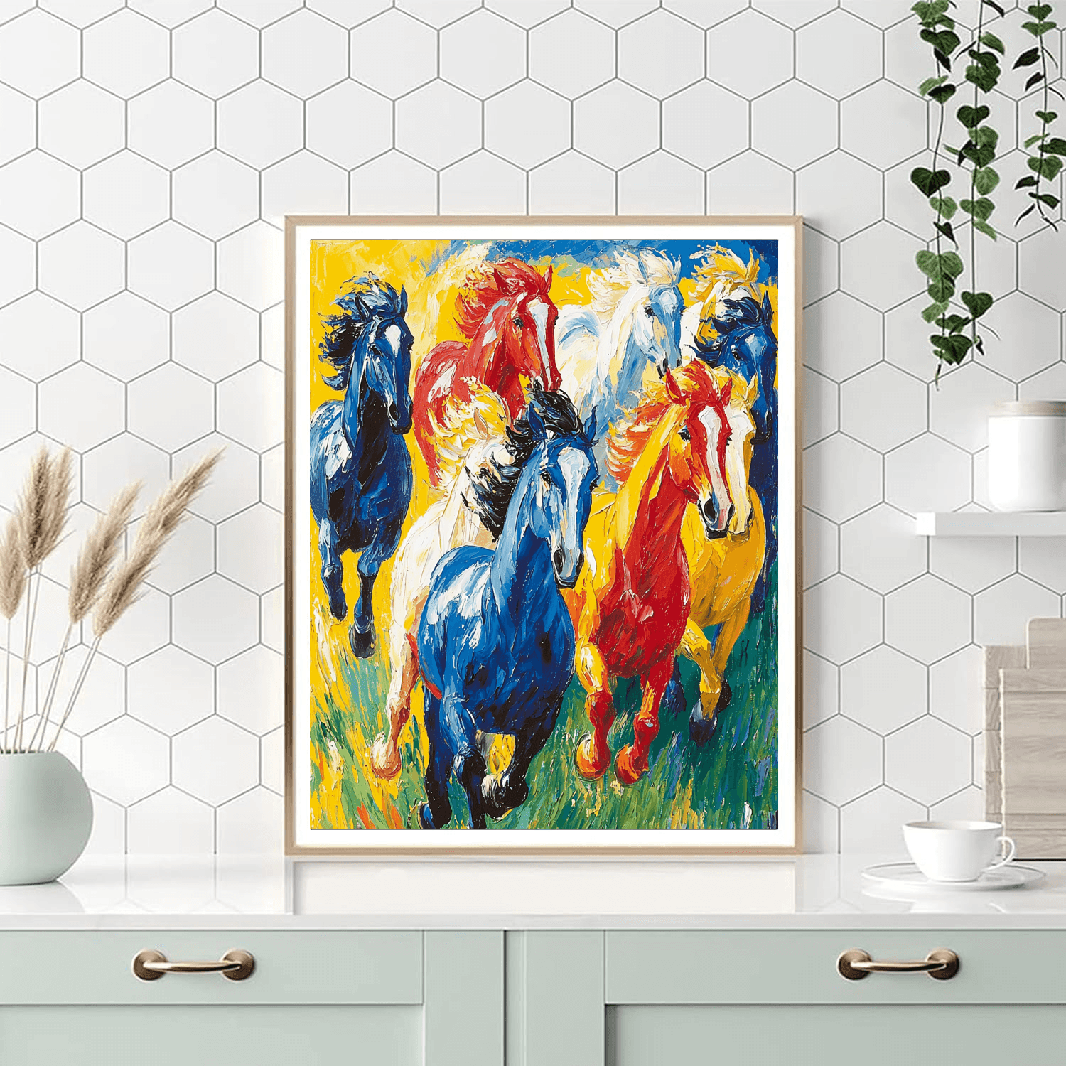 Franz Marc Inspired Wild Horses In Motion  Paint By Numbers Kits