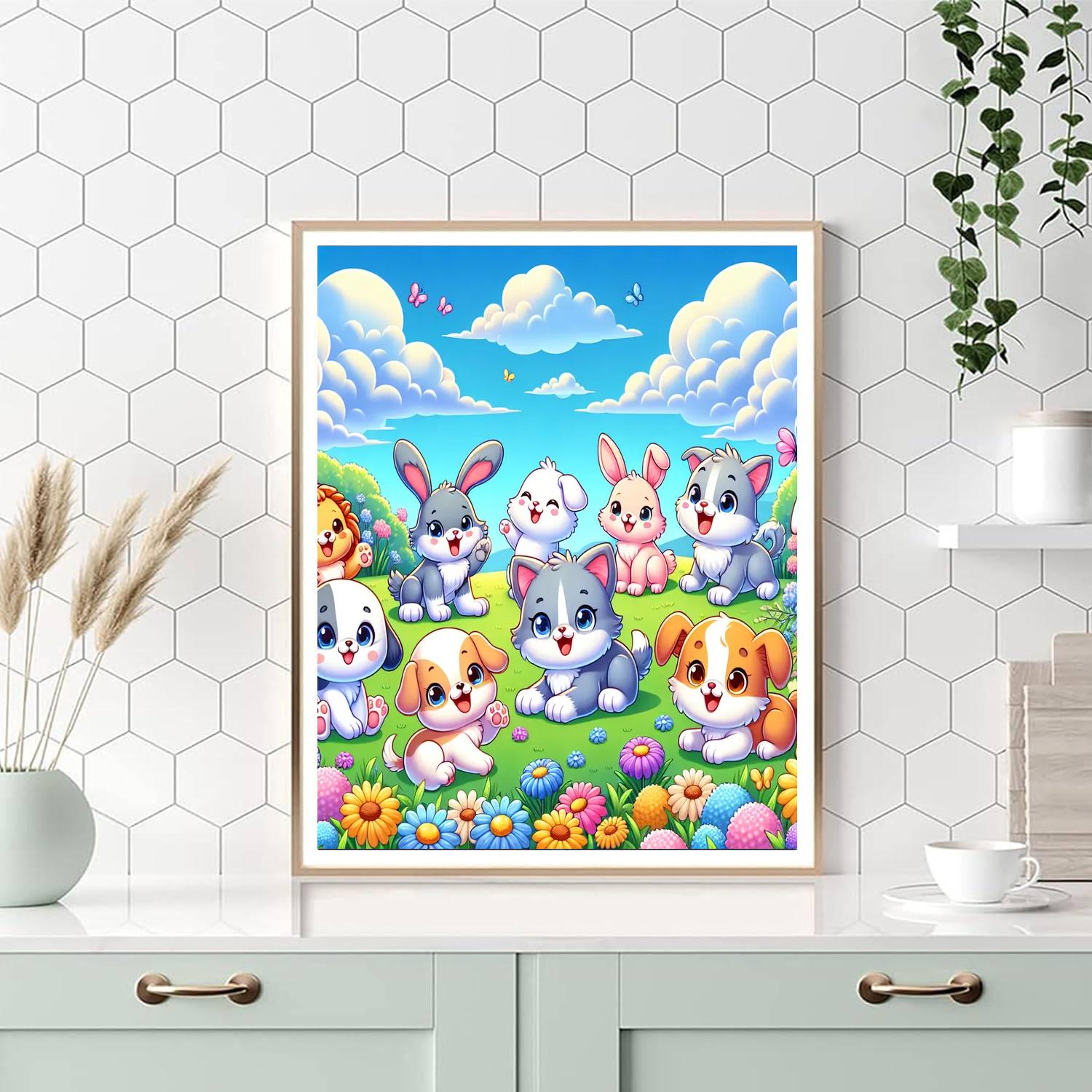 Cuddly Animal Kingdom Painting Number Kit