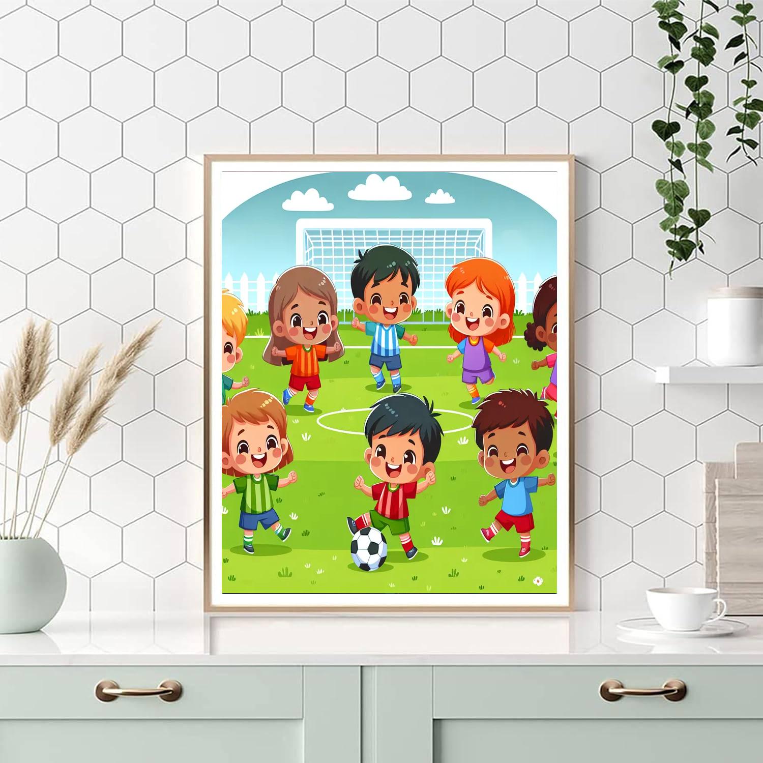 Bouncing Soccer Friends Painting By Numbers Kit