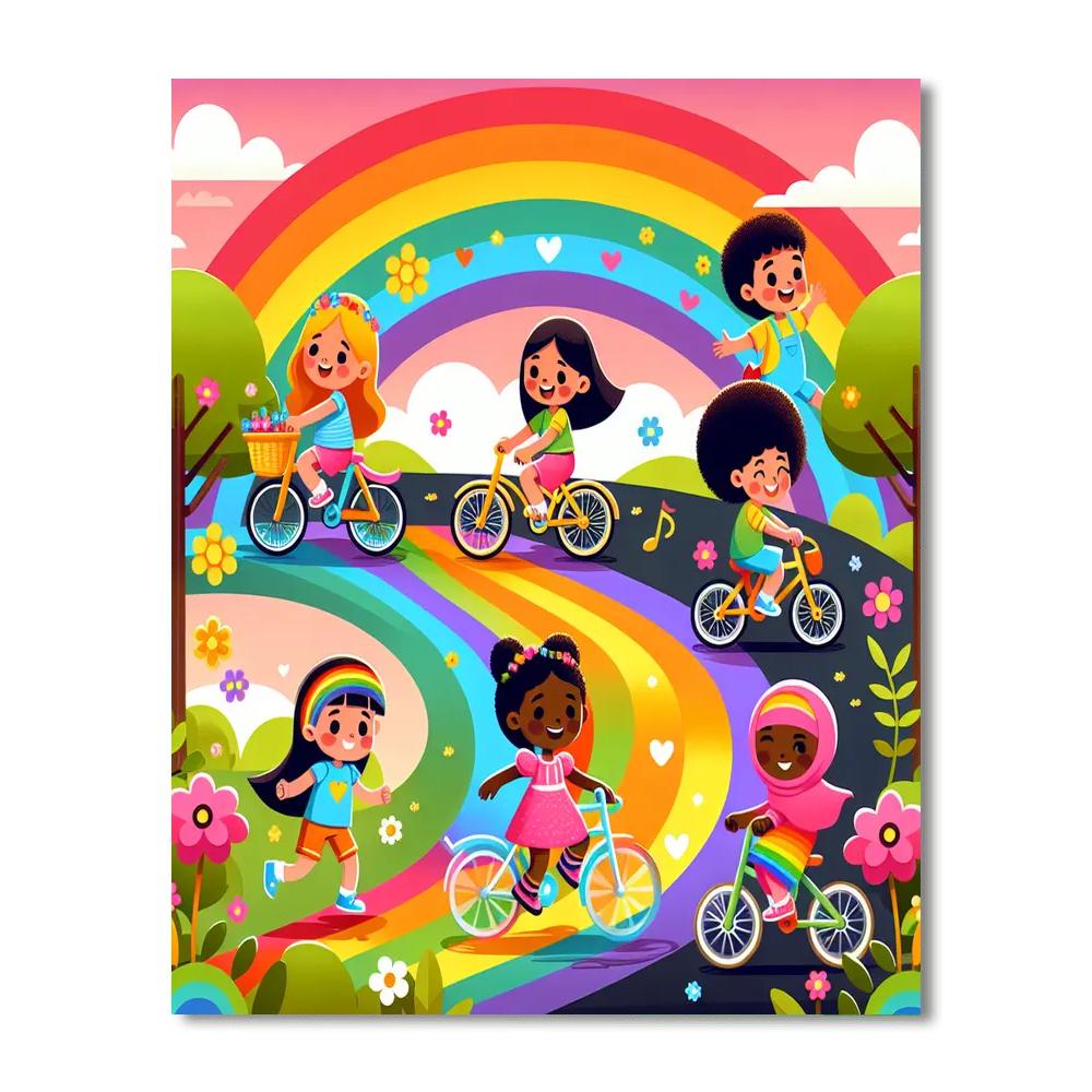 Joyful Rainbow Road Numbered Painting Kits