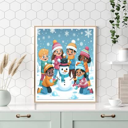 Cheerful Snowy Day Paint By Number
