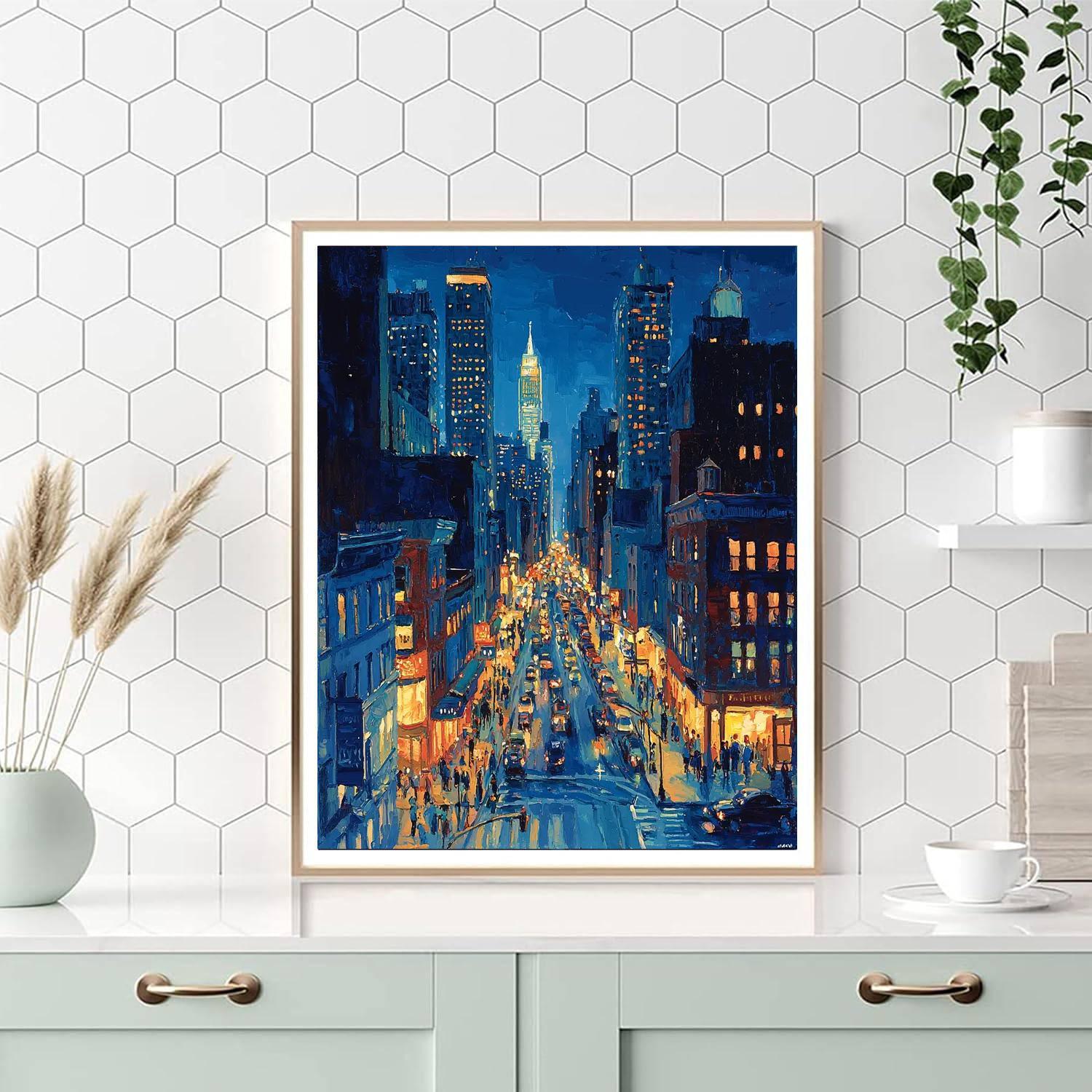 Edward Hopper Inspired Dynamic Urban Nights  Paint By Numbers Kits