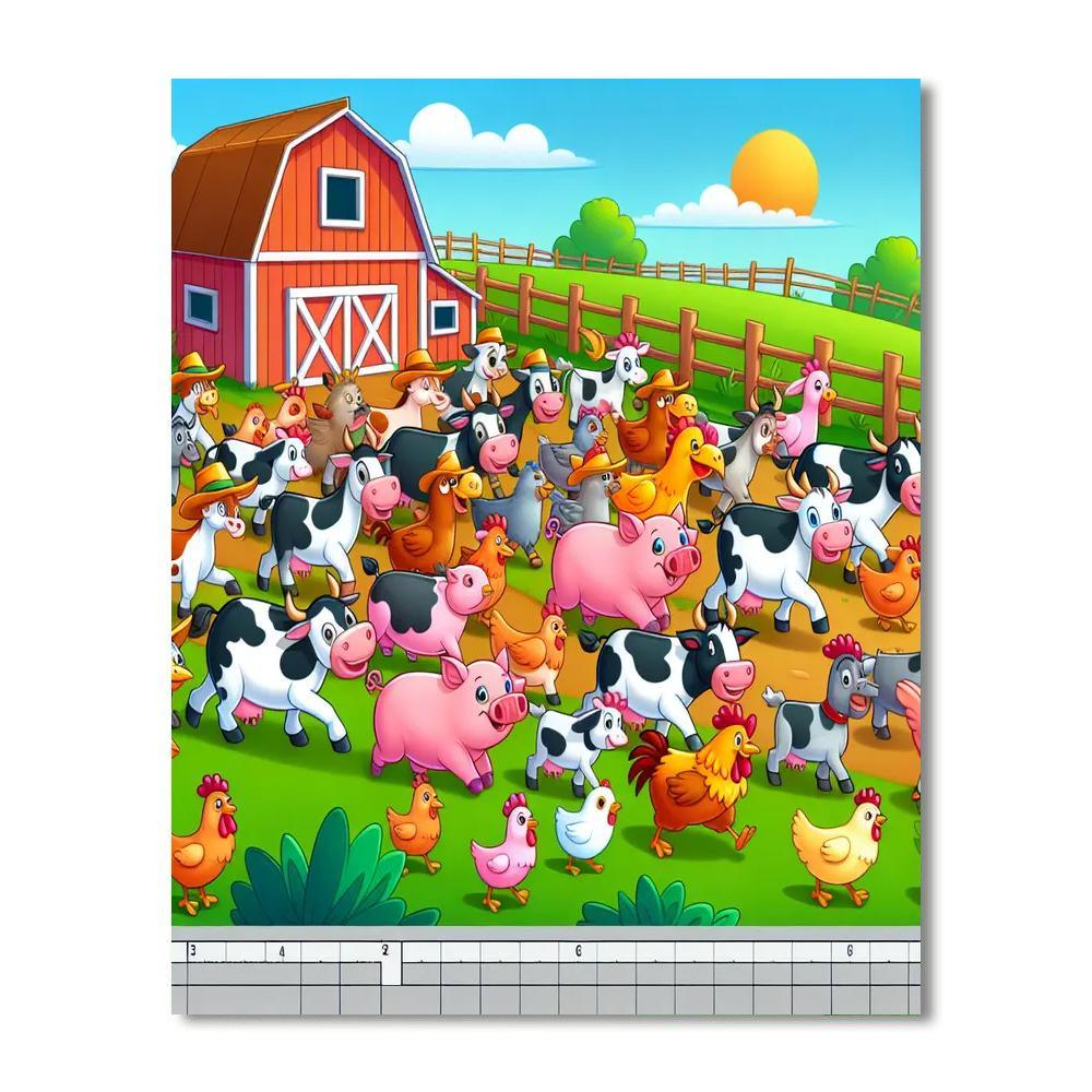 Friendly Farmyard Parade Numbered Painting Kits