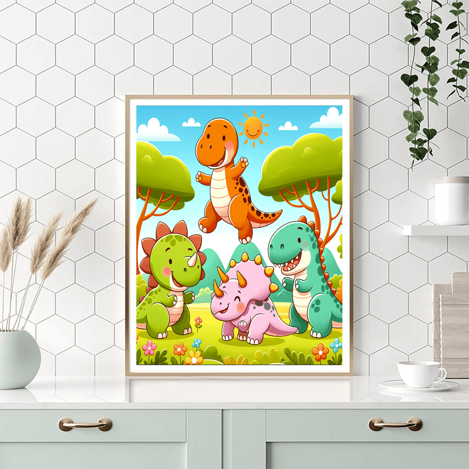 Doodle Dinosaur Land Paint By Number