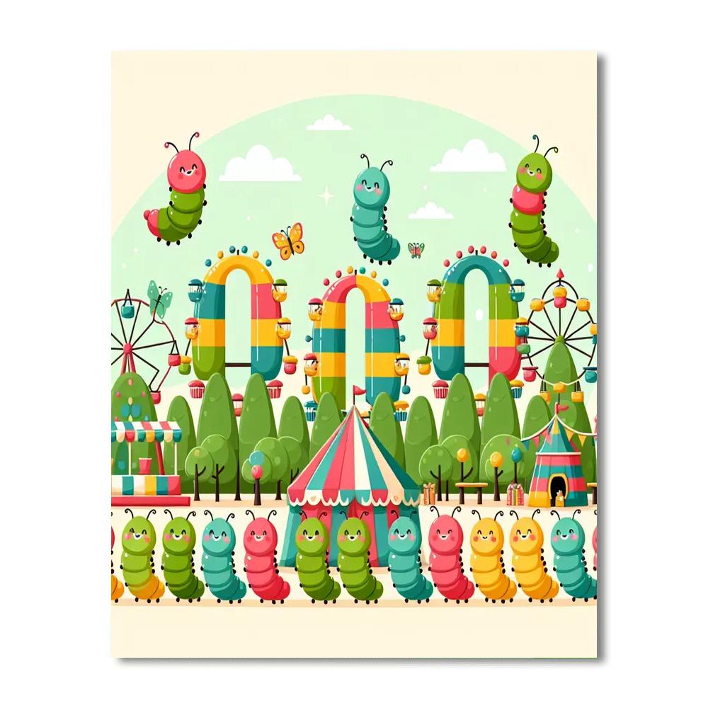 Curious Caterpillar Carnival Paint By Numbers