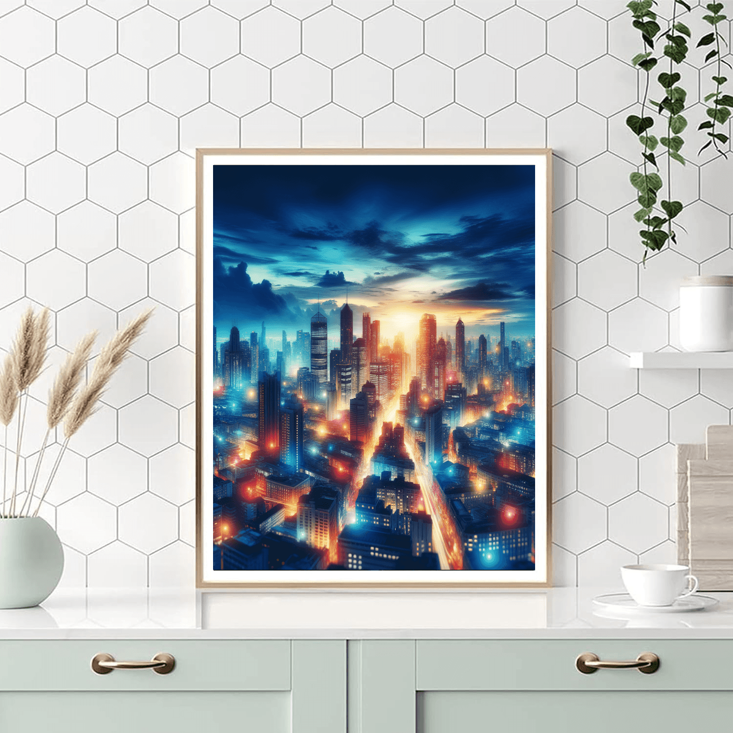 Cityscape In Twilight Painting By Numbers Kit