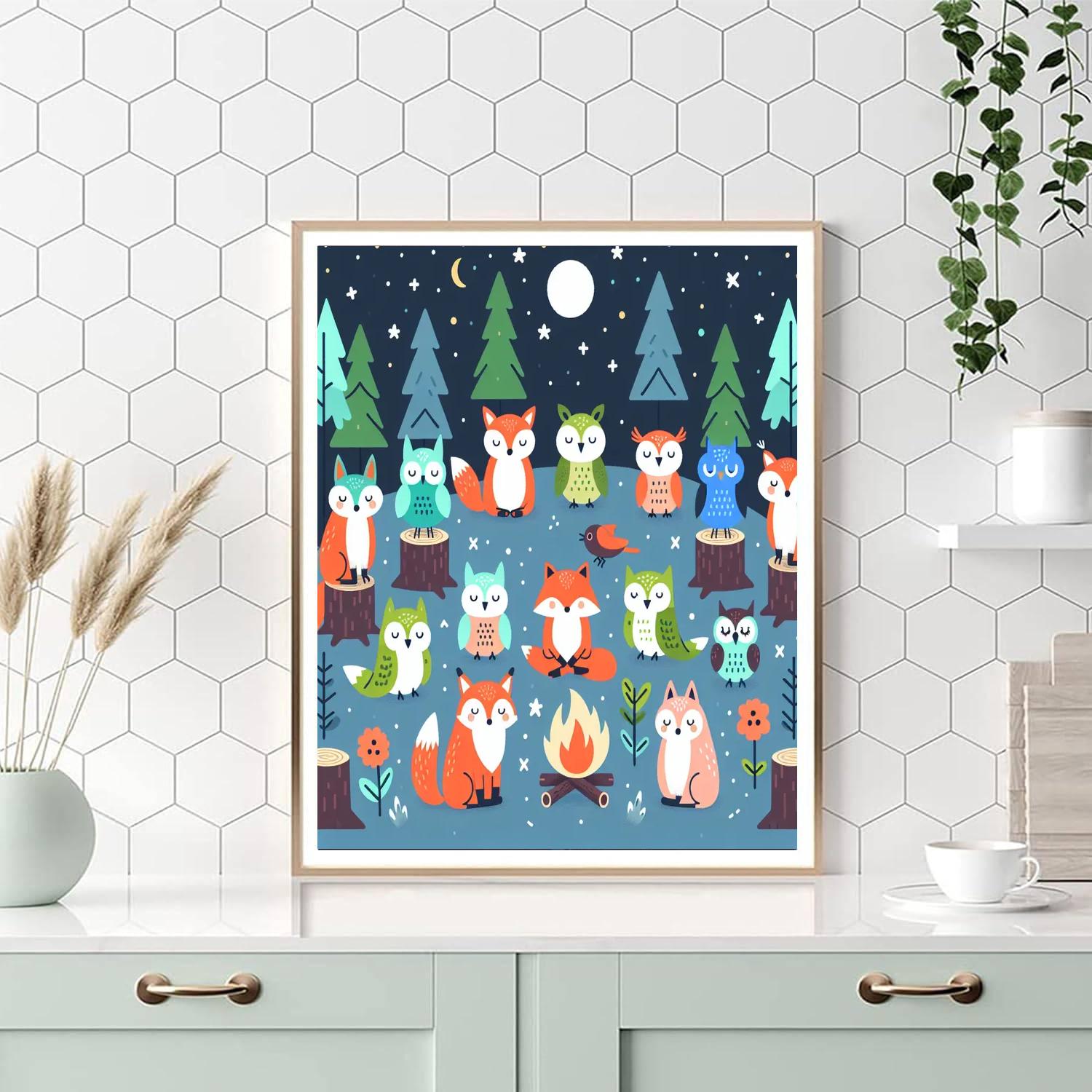 Cheerful Woodland Revelry Paint By Numbers