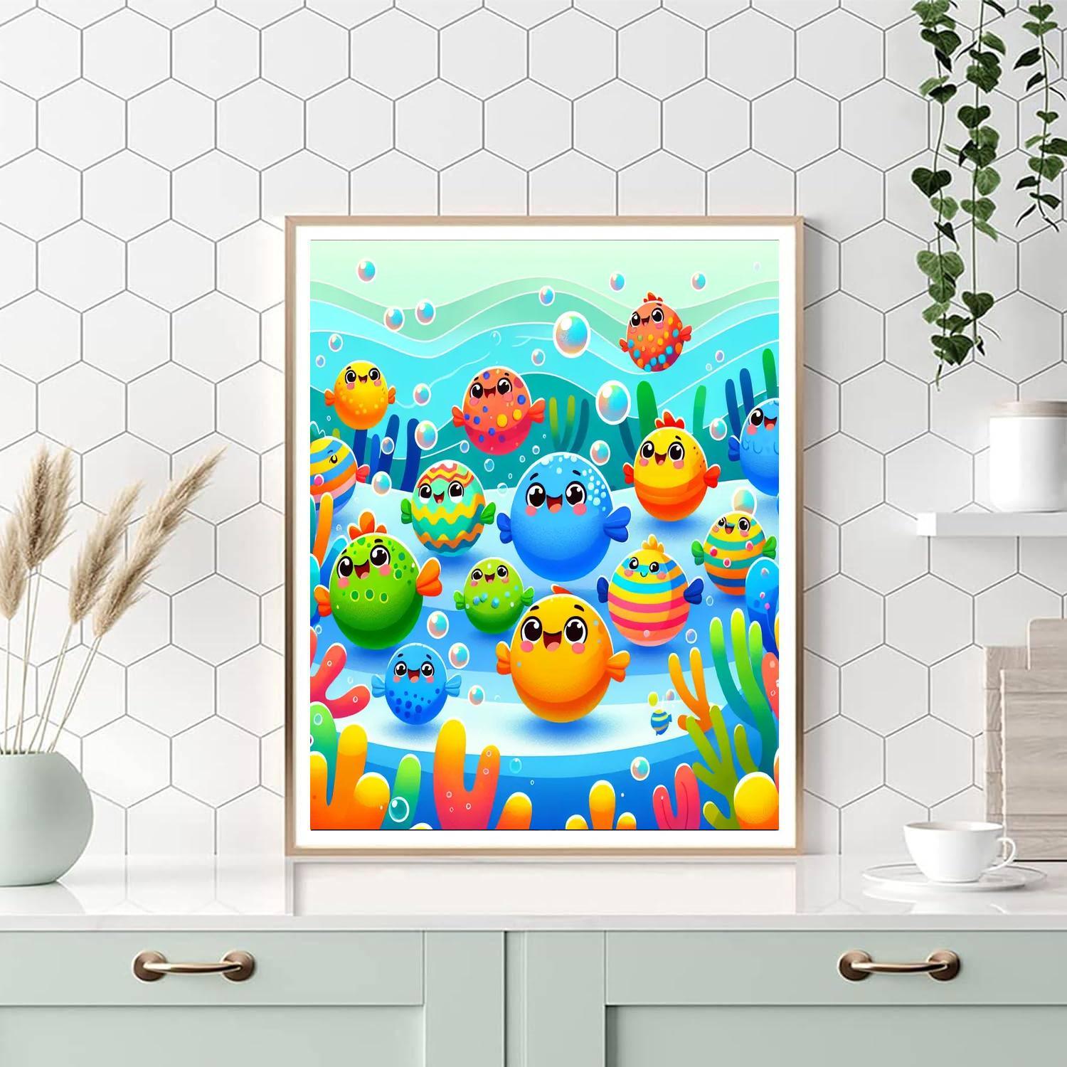Rainbow Fish Party Painting Number Kit