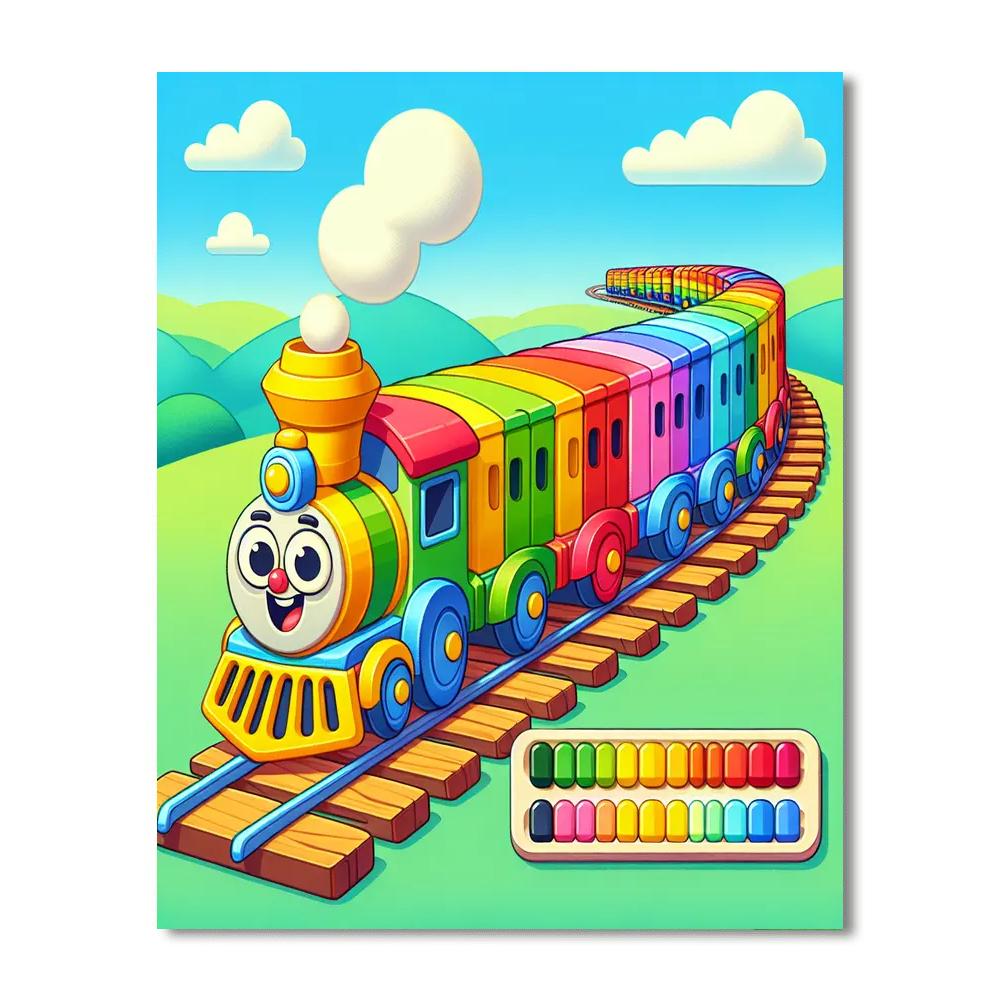 Cheerful Train DIY Paint By Numbers