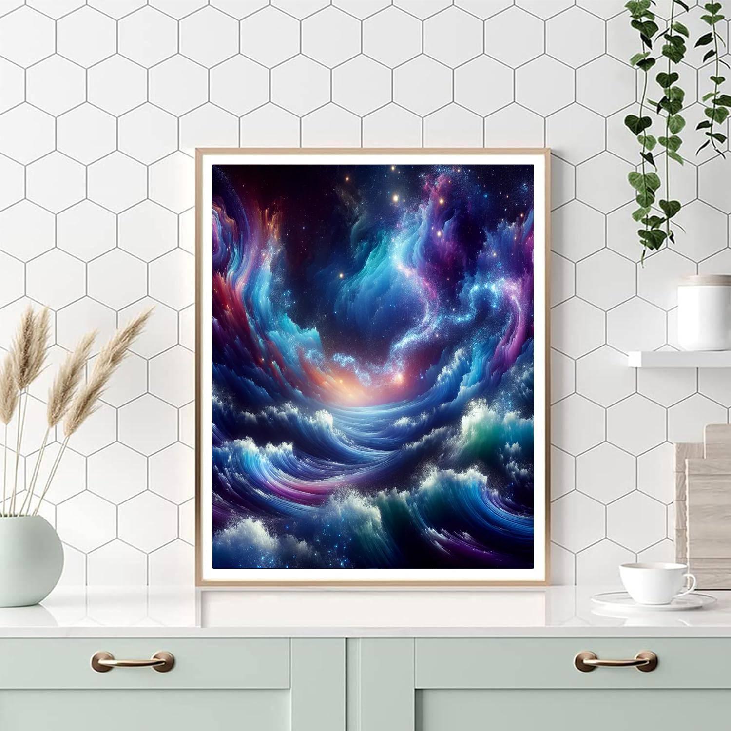 Cosmic Ocean Waves Paint By Color