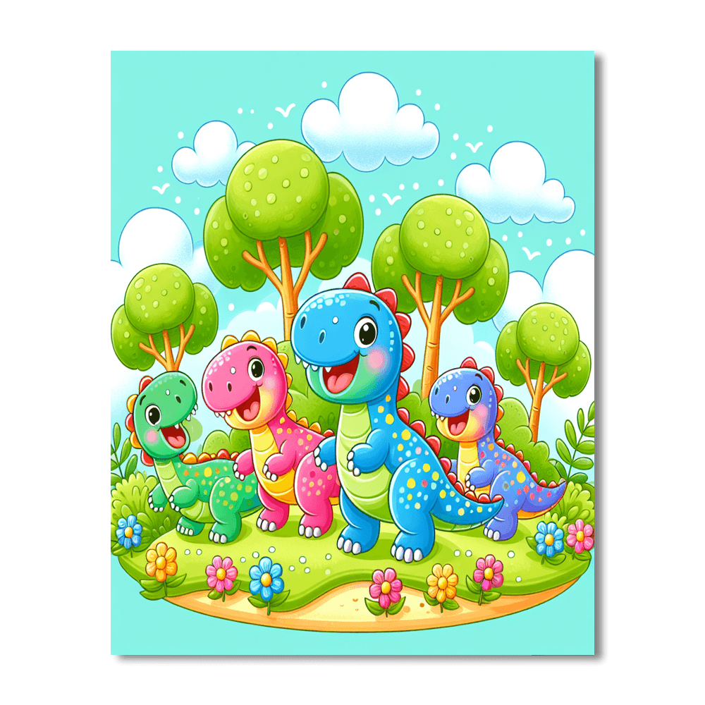 Dino Island Numbered Painting Kits